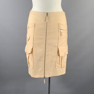 JEAN PAUL GAULTIER Size L Khaki Cotton Cargo Knee-Length Skirt